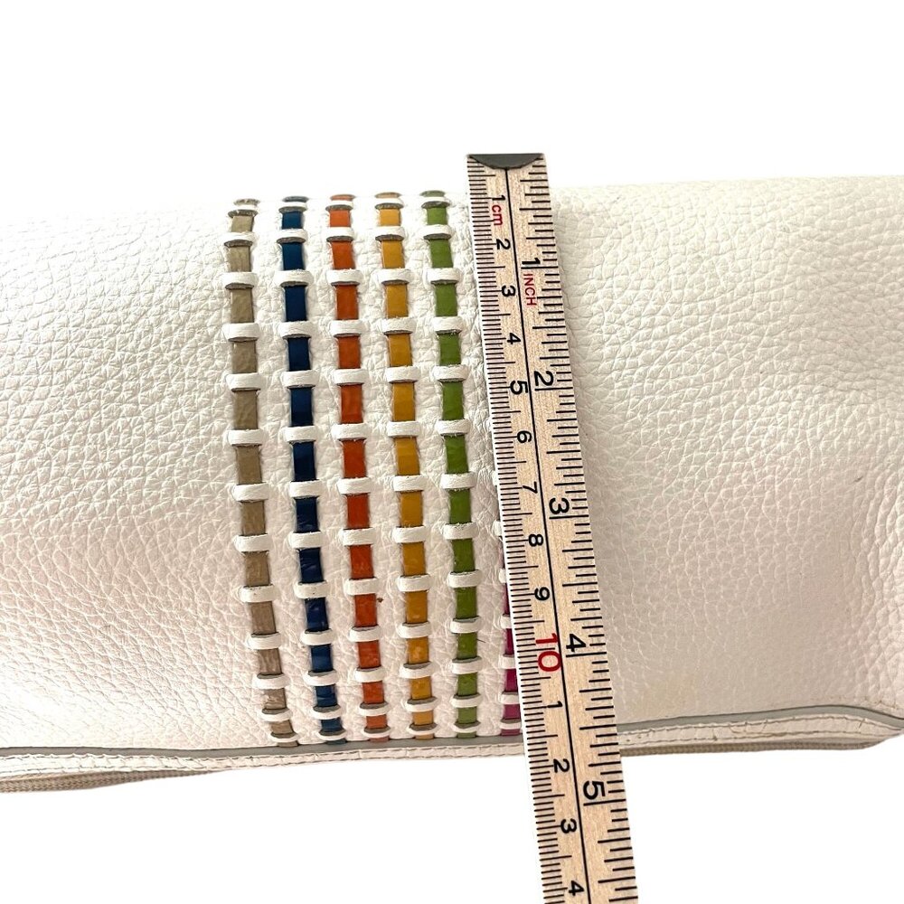 Brighton Leather Barrel Chain Strap Shoulder Bag Women's White Fashion Minimalis - Picture 6 of 12
